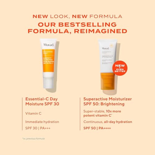 Murad Superactive Brightening Moisturizer SPF 50 - Vitamin C Packed Hydrating Ulta Sheer Facial Sunscreen W/Lipid-boosting Technology for Preventative Aging Protection from UVA/UVB - 1.7 Fl oz