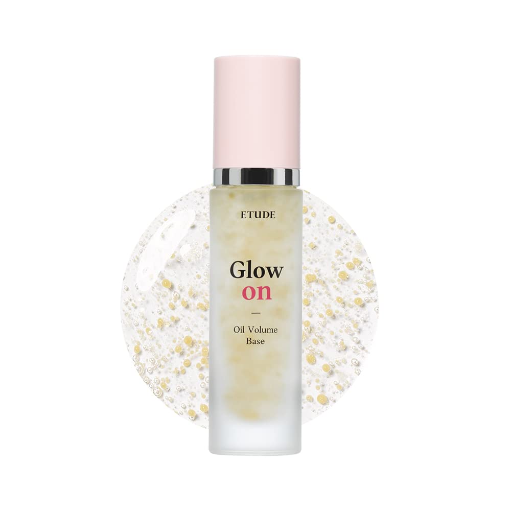 ETUDE Glow On Base Oil Volume 30ml (21AD)| All-in-One Makeup Oil Volume Glowing Base with a Long-Lasting Effect and Dewy Finish | Korean Makeup