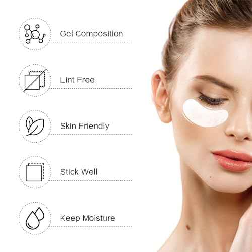 Vaincre 120 Pairs Hydrogel Under Eye Patches, Gel Eye Pads Lash Extensions, Lint Free Eyelash Lash Lift Pads for Eyelash Extension Supplies Tools