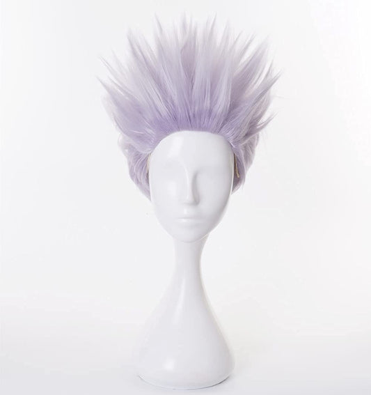 XiongXiongLe Anime Wig Cosplay Jujutsu Kaisen Gojo Satoru Light Purple Costume Wig Hairs For Unisex Adult Girls Boys Cos Role Playing Daily Party Halloween Christmas(Gojo Satoru 2)