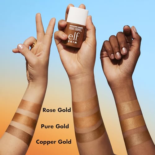 e.l.f. SKIN Bronzing Drops, Liquid Bronzer For Face & Skin, Creates A Sun-Kissed Glow, Infused With Vitamin E, Vegan & Cruelty-Free, Rose Gold