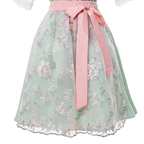 CR ROLECOS Oktoberfest Costume Women Bavarian Dirndl Dresses 3 Piece German Beer Carnival Fraulein Dress Green XL