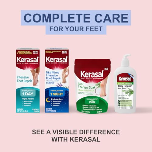 Kerasal Intensive Foot Repair, Skin Healing Ointment for Cracked Heels and Dry Feet, 1 Oz