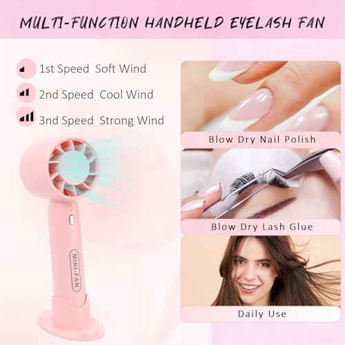 EMEDA Lash Shampoo Kit 2.02 fl oz Lash Cleaning Kit with Rechargeable Fan Dryer/Brush/Rinse Bottle, Oil-free Cleanser Wash for Extensions & Clusters & Natural Eyelashes, Cleaner for Eyelash Care