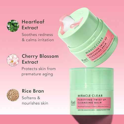 Rael Makeup Remover, Miracle Clear Cleansing Balm ? Twist-Up Makeup Remover Balm with Rice Bran & Jojoba Oils, Korean Skin Care (1.69 fl oz)