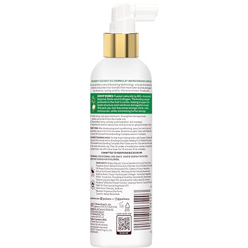 Palmer's Amino Bonding Complex Hair Gloss, Hair Shine Spray with Coconut Oil & Vitamin E, Hydrating, Heat Protectant, Anti Frizz, Adds Shine & Protects Hair Growth, All Hair Types, 4 fl. oz