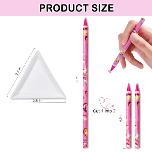 17Pcs Rhinestone Picker Tool Kit, Self-Adhesive Wax Pencil for Rhinestones and Diamond Painting, Jewel Picker Tool Dotting Tools for Nail Art, Little Nail Gem Tool with 8 Rhinestone Tray Nail Tweezers