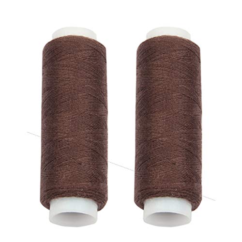 30pcs Hair Extension Clips U-Shape Stainless Steel Snap Clips for Wigs and Hair Extensions and Hairpieces, 30 Assorted Sewing Needles and 2 Rolls Thread (Dark Brown)