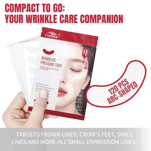 FADVAN Facial Wrinkle Patches ? Overnight Smile Line Patches ? Anti Wrinkle Patches for Forehead, Eyes & Lips ? Face Tape for Wrinkles Overnight (120Pcs, Curve)