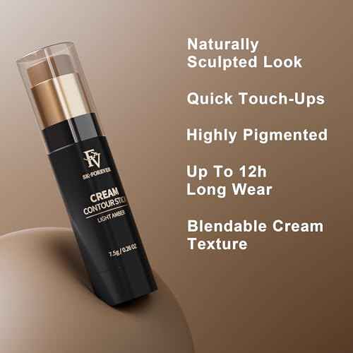 FV Contour Stick Cool Toned, Creamy, Blendable Formula for a Natural, Waterproof Finish, Long-Lasting Face Sculpting Makeup For Fair to Light Skin, Cruelty-Free & Beginner Friendly, Shade 01 Amber