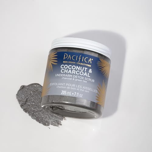 Pacifica Beauty Coconut and Charcoal Underarm Detox Scrub for Natural Deodorant Users, Non Aluminum, Safe for Sensitive Skin, 100% Vegan & Cruelty Free + Clean Beauty, Fresh, 2 Count