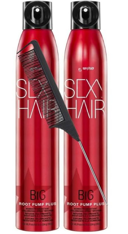 Big Root Pump Plus Volumizing Spray Mousse 10 Oz | Pack of 2 with Comb for Extra Volume