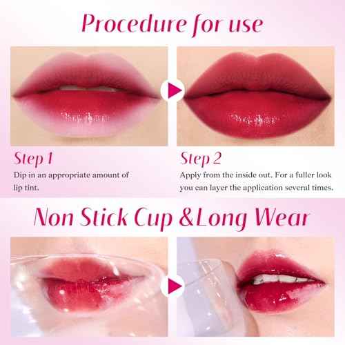 bayfree Lip Tint Stain Set, Lip Stain Long Lasting Waterproof, Lightweight, Non-sticky, Transfer-Proof, Matte Finish (fruit land)