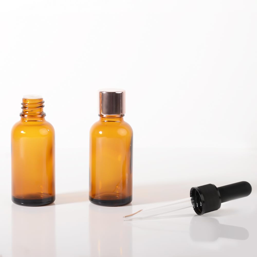 Stellacare 1oz, 24P Dropper Bottle Oil Bottles for Hair Leak-proof Travel Bottles Tincture Bottles with Dropper Glass Dropper Bottles