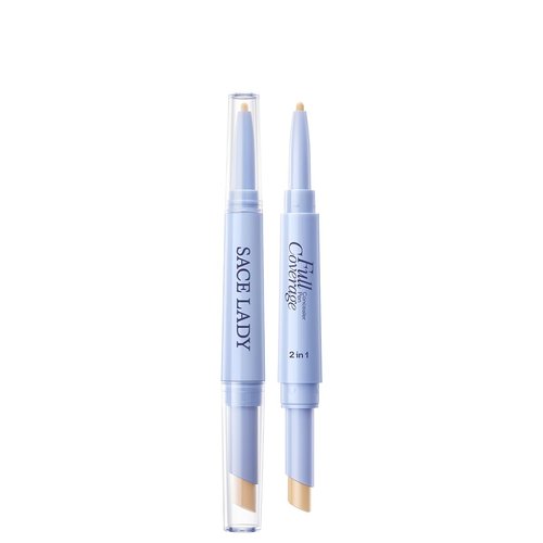 SACE LADY 2-in-1 Full Coverage Concealer Pen - Ultra Precise, Waterproof Dual-End Stick for Dark Circles & Blackheads | Lightweight (#01 Light Natural)