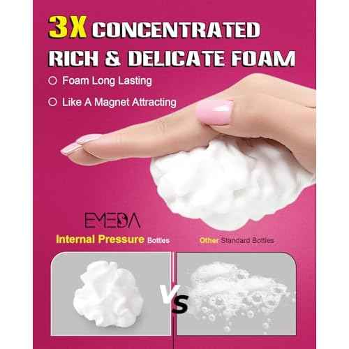 EMEDA Whipped Lash Shampoo Kit, Deep Cleanser Foam, 100ml Lash Cleaning Kit with Brush, Cleanser for Extension & Cluster & Strips Eyelash, Salon & Home Use Supplies (Unscented)
