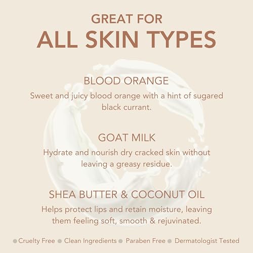 Dionis Goat Milk Skincare Blood Orange Scented Lip Balm and Hand Cream Set (.28oz and 1 oz) - Made in the USA - Cruelty-free and Paraben-free