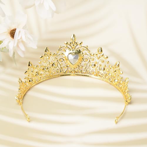 S SNUOY Tiaras and Crowns for Women Crystal Queen Crowns Rhinestone Princess Tiaras for Adult Hair Accessories for Bridal Birthday Prom Party - January Garnet