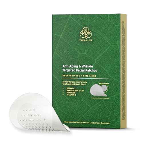 Deep Wrinkle Targeted Patches with Advanced Retinol, Hyaluronic Acid, Vitamin C, and Peptides for Forehead and Between Eyes, 6 Patches