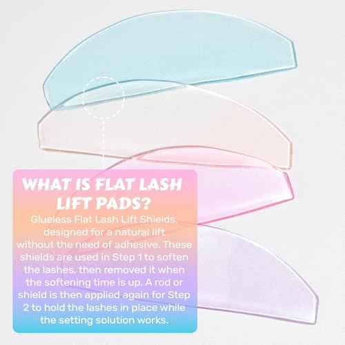 Lash Lift Shields Flat, Lomansa Korean Lash Lift Pads Super Sticky Glueless For NO.1 Perm Soften Lash Lift Rods (Rose)