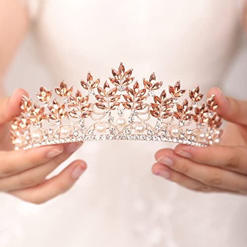 Wekicici Crystal Tiara Crowns Crystal Headband Queen Princess Rhinestone Crown Pageant Crown Bride Headbands Bridal Wedding Prom Birthday Party Hair Accessories for Women Girls (Style 1)