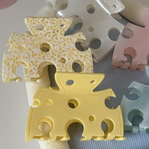 Cheese Hair Clip,Acetate Claw Clips,Hair Clips for Women,Cyan