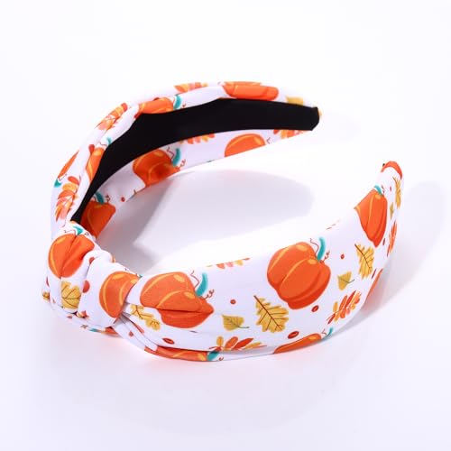 NVENF Halloween Christmas Thanksgiving New Year Headband for Women Festive Holiday Knotted Headband Hair Accessories Gifts (Thanksgiving A)