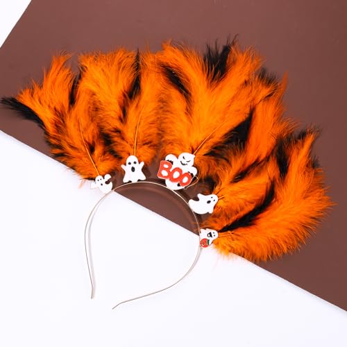 YAHPERN Halloween Headband for Women Halloween Custome Accessories Cute Pumpkin Turkey Hairband Fall Festive Hair Accessory Halloween Thanksgiving Party Jewelry Gifts (Pumpkin 2)