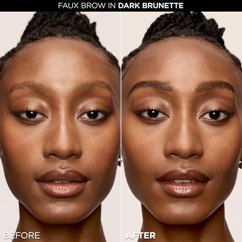 L'Oreal Paris Faux Brow, Hair-Like, Filling Eyebrow Pen with Double-Brush Tip, Fast & Precise Eyebrow Makeup, Brunette, 0.03 Fl Oz