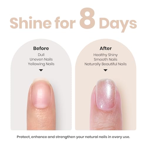 Beetles 2 in 1 Nail Strengthener Polish 1Pcs 15ml Pearl White Nail Polish-Fast Drying & Long Lasting Nail Polish Pearlescent Sheen Nail Lacquer Shimmer Art Effect for Nail Salon-Quality Results