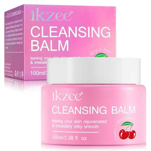 Cleansing Balm Makeup Remover - 3.38 Oz Cherry Scented Moisturizing Hydrating Deep Nourishing Travel-friendly Smooth Face Cleanser Makeup Remover Clear Cleansing Balm for All Skin Types