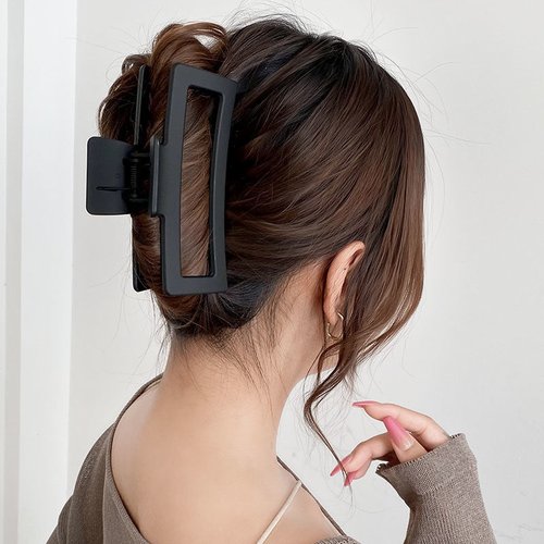 Handmade Oversized Square Frosted Claw Clip Strong Hold Hair Accessory for Thick Hair