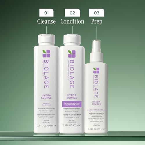 Biolage Hydra Source Daily Leave-In Tonic - Moisturizes & Detangles, Blowout Primer, Heat Protectant & Detangler, For Dry Hair, 13.5 Fl Oz