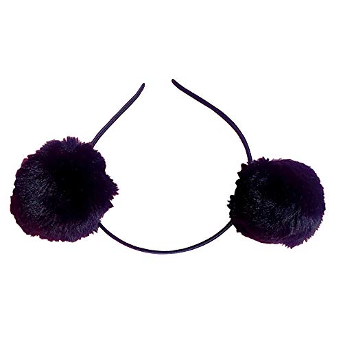 Headband Head Hoop Animal Pom Pom Style Cute fluffy Hairband for Girls Boys Costume (Set W)