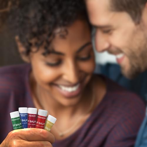 ALIDA PURE Melody Lip Balm Collection, Vegan Lip Balm Set, Beeswax Free, with Avocado Oil, Organic Jojoba Oil, and Vitamin E, Natural Moisturizer for Dry, Chapped Lips, 5 Tube Set