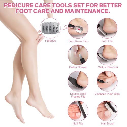 Electric Foot File - Callus Remover for Feet, Adjustable 3 Speed Foot Callus Remover with 16 in 1 Pedicure Tools Professional Foot Care, to Remove Dead Skin and Calluses Hard Skin Dry Cracks (Black)