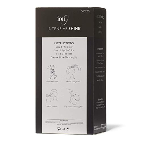 ION Intensive Shine Permanent Liqui-Creme Hair Color Kit Fade Resistant Gray Coverage 2.5 Times More Shine Brilliant Long Lasting Color - Medium Bronze 7NWB