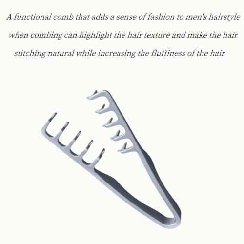 Voluminous wide-toothed hair comb Travel folding design Wide fine-toothed dual-purpose set Men's fluffy texture, ABS plastic with textured grip