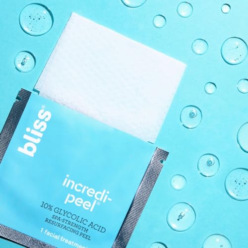 Bliss That's Incredi-Peel Glycolic Resurfacing Facial Pads - 5 ct - Single-Step Pads for Exfoliating and Brightening - Targets Fine Lines and Discoloration - Travel-Friendly - Vegan & Cruelty-Free