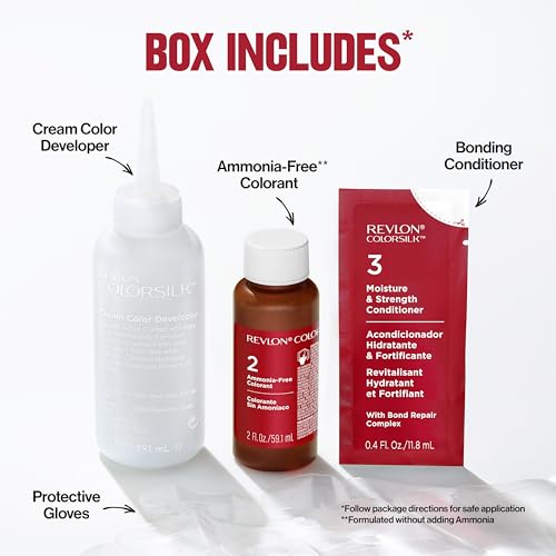 Revlon ColorSilk with Bond Repair Complex, Blonde Permanent Hair Color, 100% Gray Coverage, Ammonia Free Hair Dye, Vegan Keratin, 70 Medium Ash Blonde (Pack of 3)