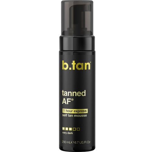 b.tan Dark Self Tanner Mousse - Ultra Dark Bronzing Glow | 1 Hour Express Sunless Tanning Foam, 6.7 Fl Oz