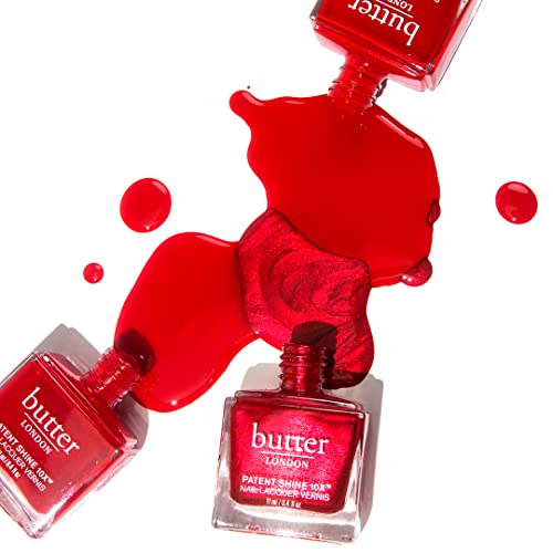 butter LONDON Patent Shine 10X Nail Lacquer, Helps Protect & Strengthen Nails, Gel-Like Finish & Chip-Resistant, 10-Free Formula, Vegan, Cruelty & Paraben Free, Knees Up