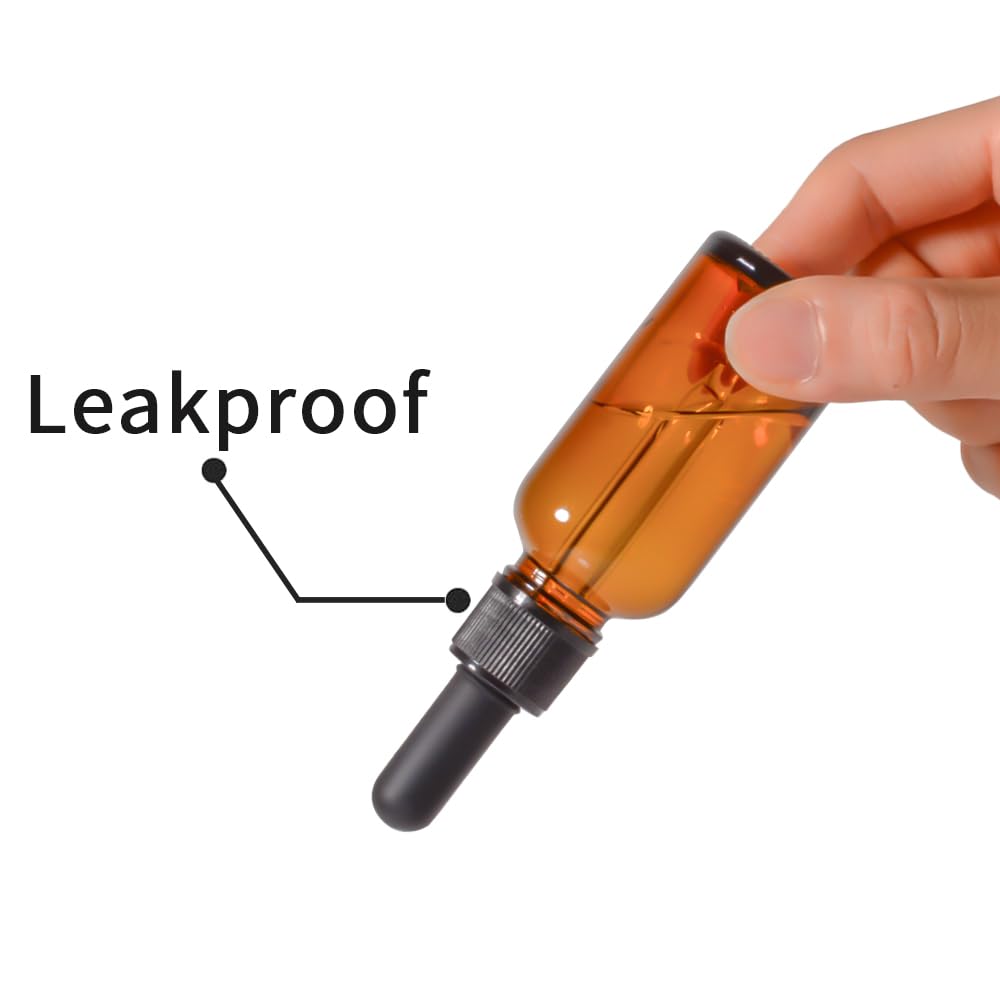 Stellacare 1oz, 24P Dropper Bottle Oil Bottles for Hair Leak-proof Travel Bottles Tincture Bottles with Dropper Glass Dropper Bottles