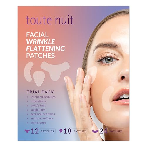 Toute Nuit Wrinkle Patches ? Trial Pack ? Face Tape for Forehead, Eyes & Mouth ? Hypoallergenic Anti Wrinkle Patches ? 54 Count, Made in USA