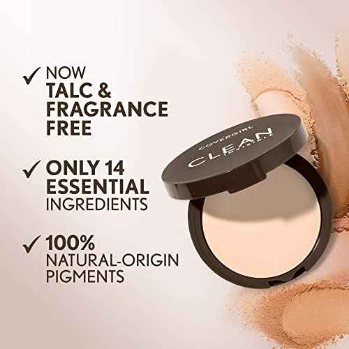 Covergirl Clean Invisible Pressed Powder, Lightweight, Breathable, Vegan Formula, Creamy Natural 120, 0.38oz