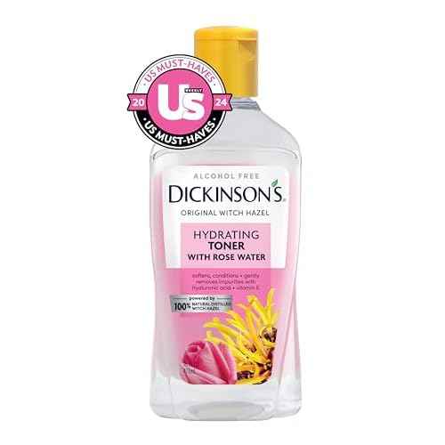 Dickinson's Enhanced Witch Hazel Hydrating Toner with Rosewater, Alcohol Free, 98% Natural Formula, 16 Fl Oz (Pack of 1)
