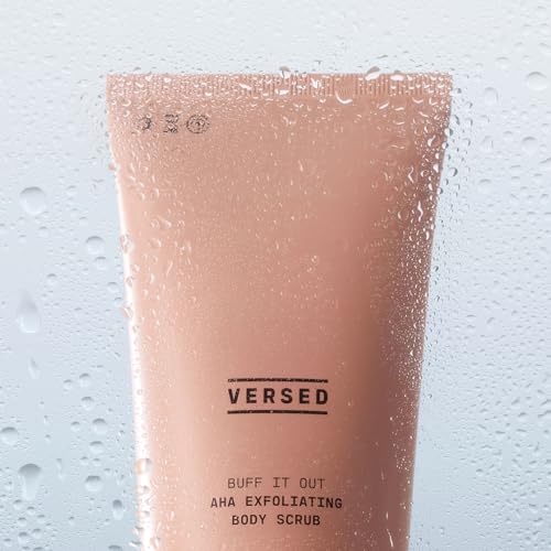 Versed Buff It Out AHA Exfoliating Body Scrub - Lactic Acid & Glycolic Acid Exfoliant - Microfine Pumice Body Exfoliator to Resurface & Polish Dry Skin - Vegan & Cruelty-Free (6 oz Each)