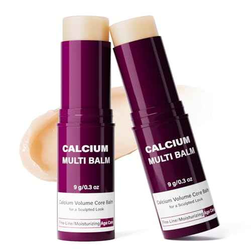 Calcium Balm Stick, Calcium Volume Multi Balm, 2pc Collagen All-in-One Moisturing Multi Stick for Face Eye Neck Hydrating Make Up Base Mist Moisture