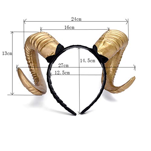 Qhome Gothic Sheep Horn Punk Headband Forest Animal Photography Cosplay Photo Props Steampunk Hair Accessory Black