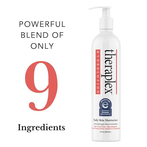 Theraplex Hydro Lotion (8 oz) - No Parabens or Preservatives, Noncomedogenic, and Hypoallergenic, Fragrance-Free, Dermatologist recommended - National Eczema Association Seal of Approval